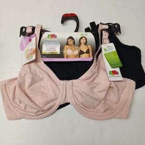 Fruit Of The Loom Comfort Bra 2 Pack Women's Size M Medium Pink Black